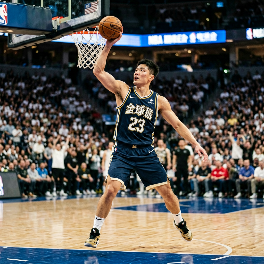 NBA篮球赛场特写